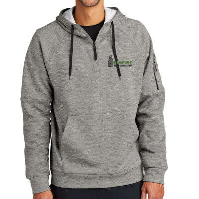 Embroidered Empire Green and Black - Therma FIT Pocket 1/4 Zip Fleece Hoodie Thumbnail