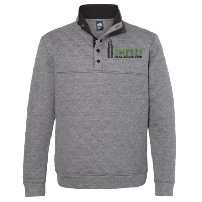 Embroidered Empire Green and Black - Quilted Snap Pullover Thumbnail