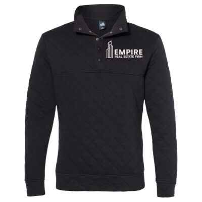 Embroidered Empire Green and Black - Quilted Snap Pullover 2 Thumbnail