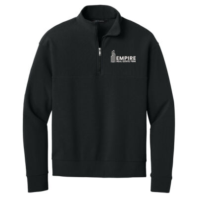 Embroidered Empire White - Linear Texture 1/4 Zip Thumbnail